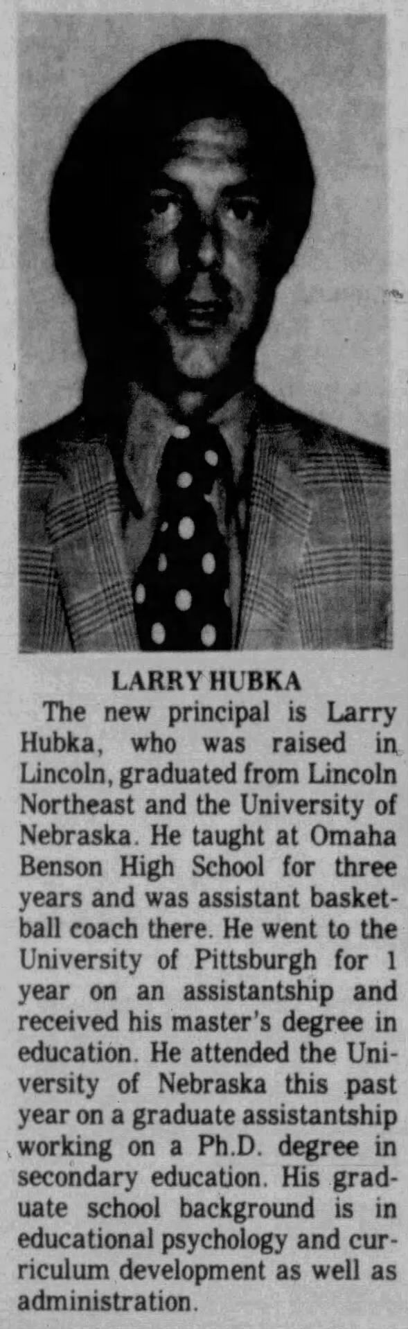 Larry Hubka 1973